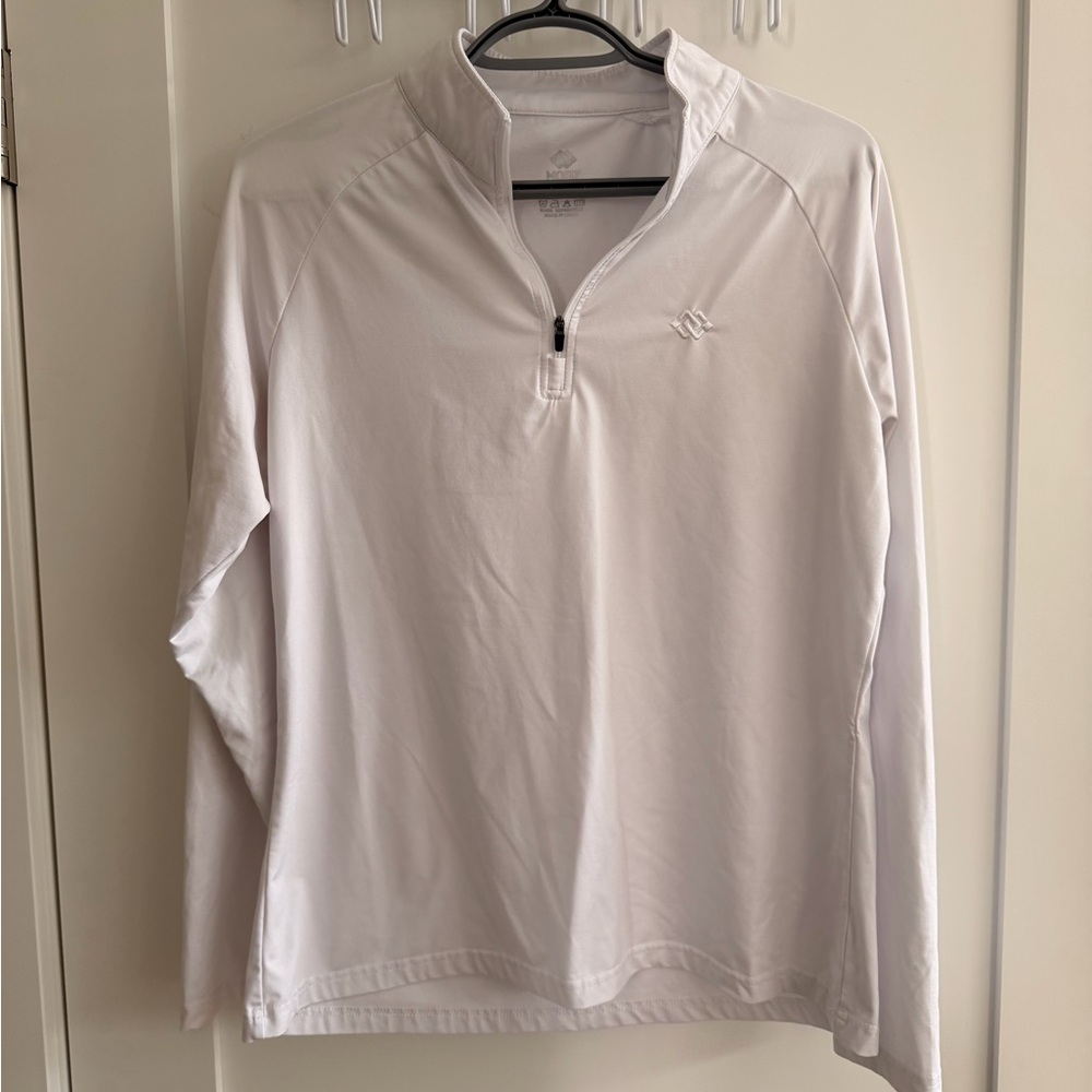 White Women’s Long Sleeve 1/4 Zip Performance Top